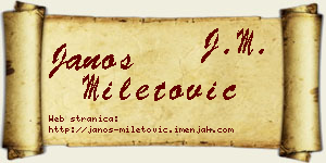 Janoš Miletović vizit kartica
